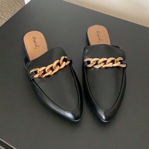 Chain black Mules